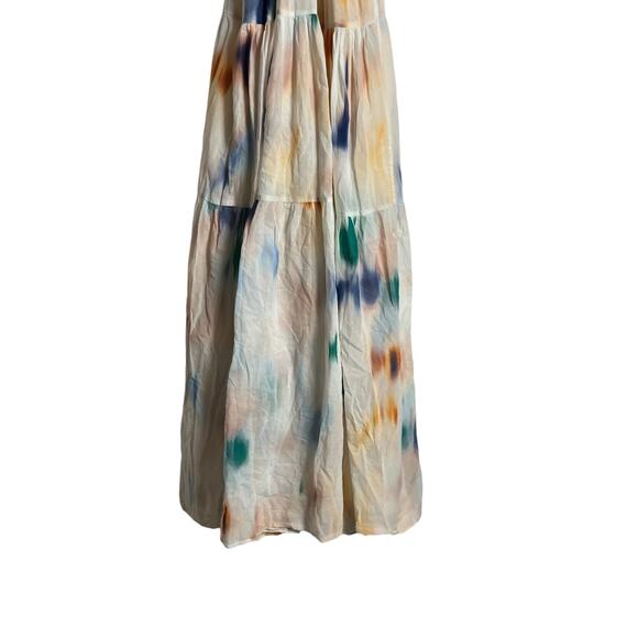 Joie Marcy Cream Tie Dye Printed Keyhole Sleeveless Halter Midi Dress Size XS - Picture 13 of 15